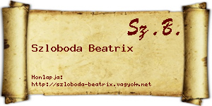 Szloboda Beatrix névjegykártya